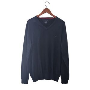 Tommy Hilfiger Navy Sweater‎ V Neck Longsleeve Cotton